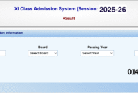 HSC Admission Result 2025 1st Merit List - XI Class Admission Result 2025-26