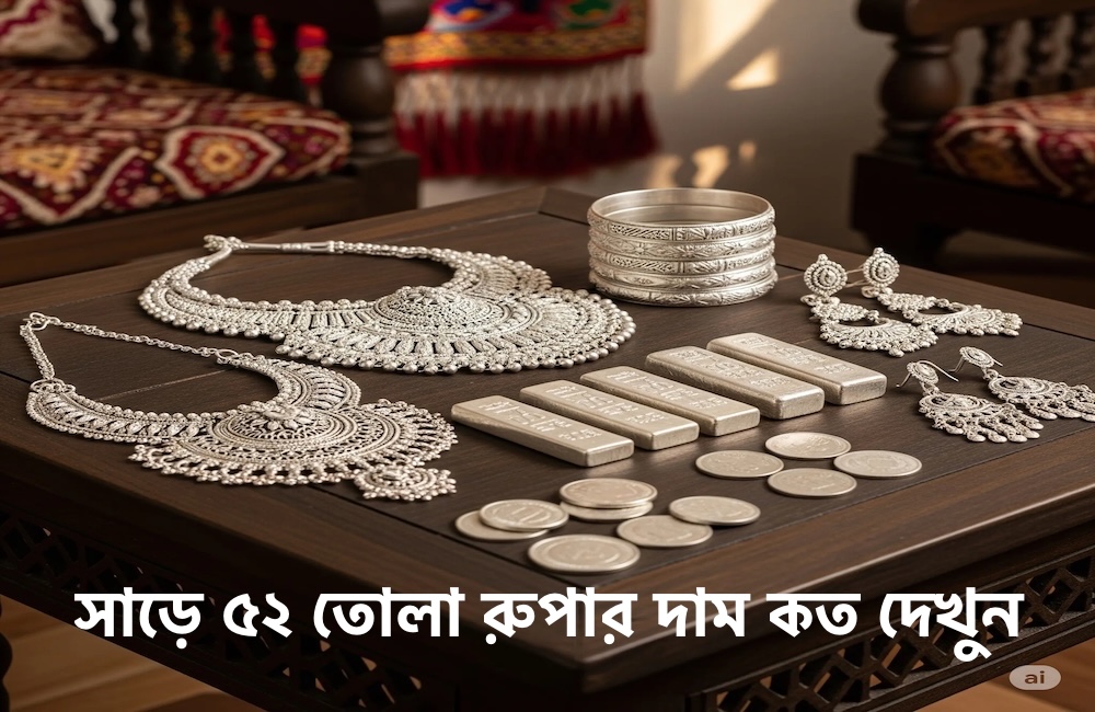 সাড়ে বায়ান্ন তোলা রুপার দাম কত | বর্তমান রুপার দাম কত ২০২৬